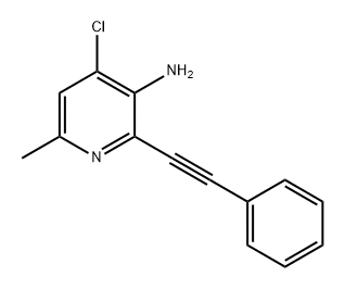 3-Pyridinamine, 4-chloro-6-methyl-2-(2-phenylethynyl)- 结构式