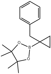 4,4,5,5-四甲基-2-[1-(苯基甲基)环丙基]-1,3,2-二氧硼杂环戊烷 结构式