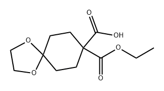 1,4-Dioxaspiro[4.5]decane-8,8-dicarboxylic acid, 8-ethyl ester 结构式