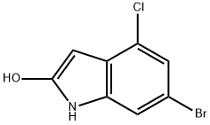 6-溴-4-氯-1H-吲哚-2-酚 结构式