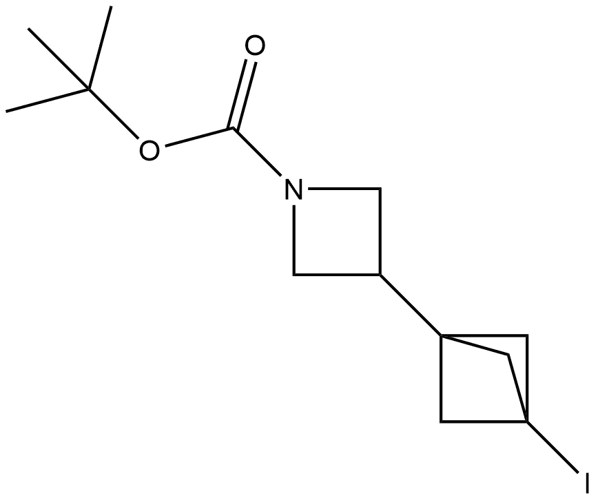 1-BOC-3-(3-碘双环[1.1.1]戊烷-1-基)氮杂环丁烷 结构式