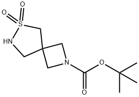 6-噻-2,7-二氮杂螺[3.4]辛烷-2-羧酸叔丁酯 6,6-二氧化物 结构式