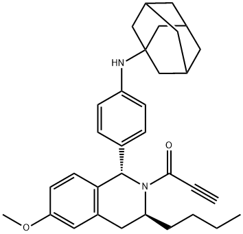 2-Propyn-1-one, 1-[(1S,3S)-3-butyl-3,4-dihydro-6-methoxy-1-[4-(tricyclo[3.3.1.13,7]dec-1-ylamino)phenyl]-2(1H)-isoquinolinyl]- 结构式