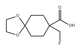 8-(氟甲基)-1,4-二氧杂螺[4.5]癸烷-8-羧酸 结构式