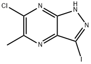 6-氯-3-碘-5-甲基-1H-吡唑并[3,4-B]吡嗪 结构式
