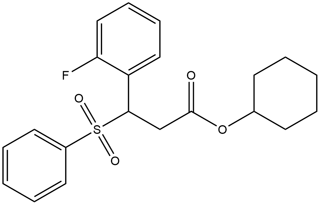 Benzenepropanoic acid, 2-fluoro-β-(phenylsulfonyl)-, cyclohexyl ester 结构式