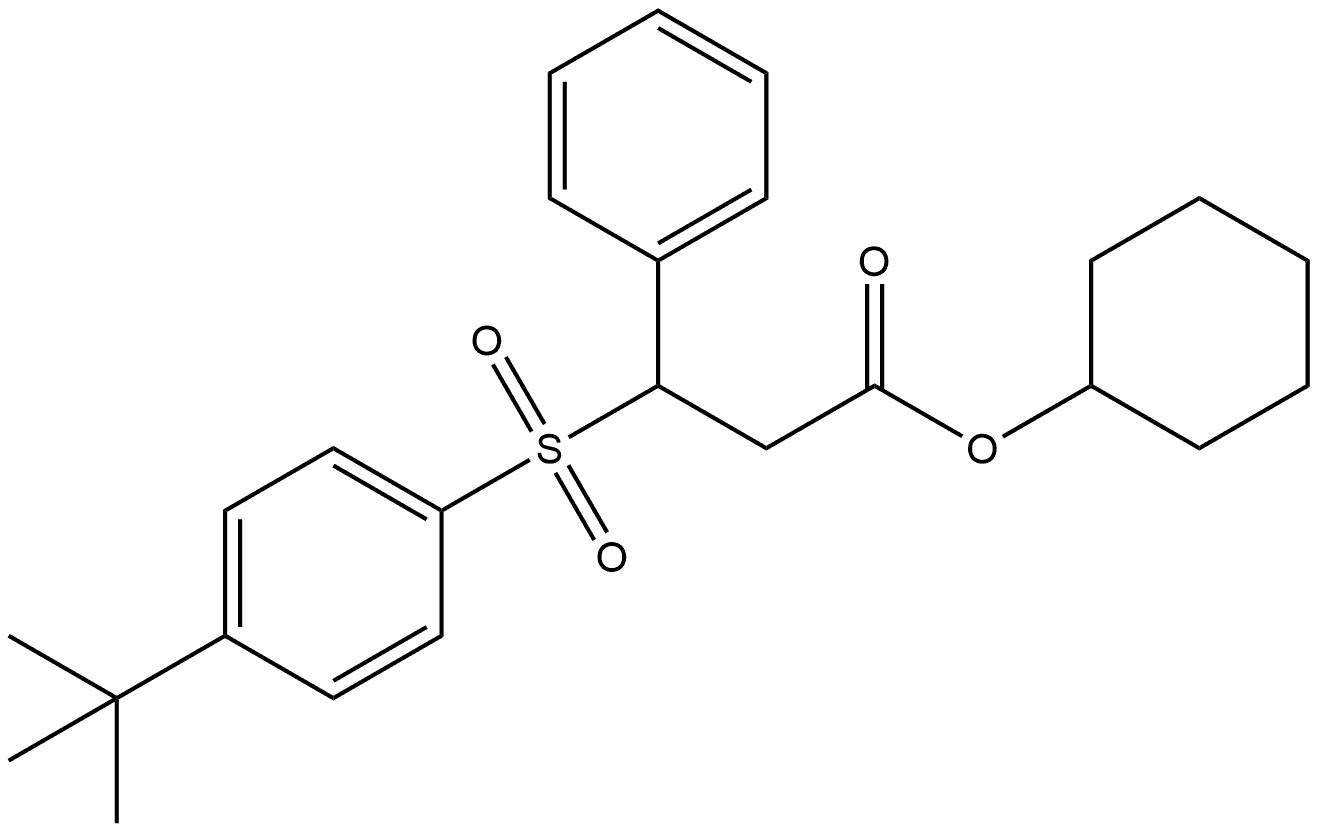 Benzenepropanoic acid, β-[[4-(1,1-dimethylethyl)phenyl]sulfonyl]-, cyclohexyl ester 结构式