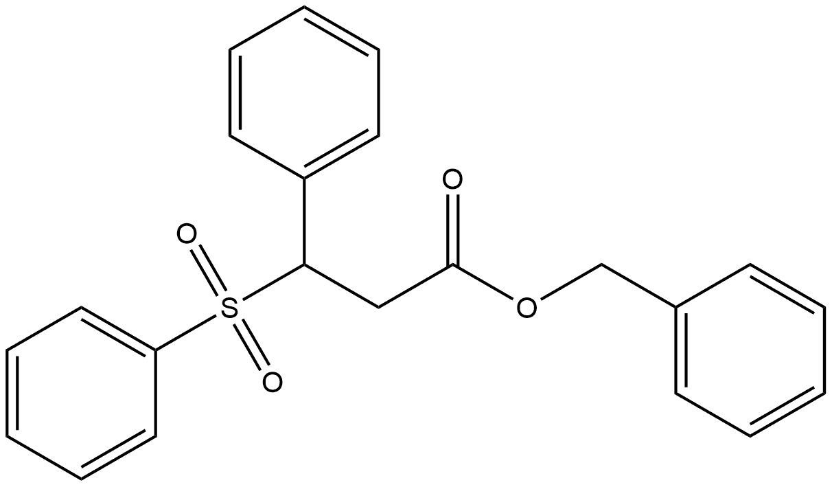 Benzenepropanoic acid, β-(phenylsulfonyl)-, phenylmethyl ester 结构式