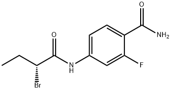 (R)-4-(2-溴丁酰氨基)-2-氟苯甲酰胺 结构式