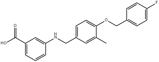 Benzoic acid, 3-[[[4-[(4-fluorophenyl)methoxy]-3-methylphenyl]methyl]amino]- 结构式