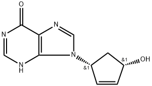 9-((1 R.4S)-4-hydroxycyclopent-2-en-1-yl)-1H-purin-6(9H)-one 结构式