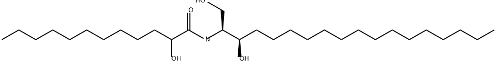 2-羟基十二烷酰-D-赤式-二氢鞘氨醇 结构式