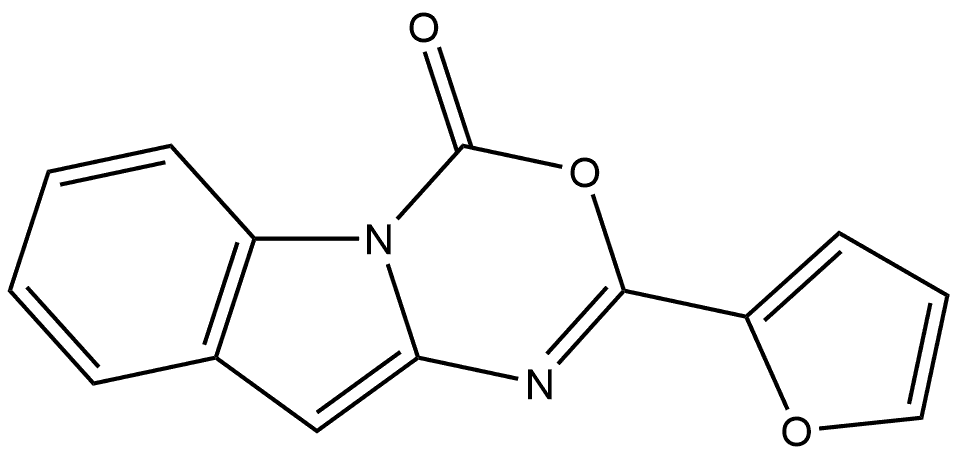 2-(2-Furanyl)-4H-[1,3,5]oxadiazino[3,4-a]indol-4-one 结构式