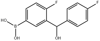 (4-氟-3-((4-氟苯基)(羟基)甲基)苯基)硼酸 结构式