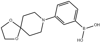 (3-{1,4-二氧杂-8-氮杂螺[4.5]癸-8-基}苯基)硼酸 结构式