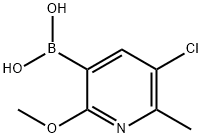 5-Chloro-2-methoxy-6-methylpyridine-3-boronic acid 结构式