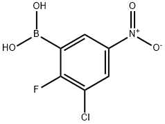3-氯-2-氟-5-硝基苯基硼酸 结构式