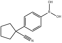 4-(1-氰基环戊基)苯基]硼酸 结构式