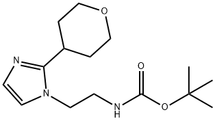 Carbamic acid, N-[2-[2-(tetrahydro-2H-pyran-4-yl)-1H-imidazol-1-yl]ethyl]-, 1,1-dimethylethyl ester 结构式