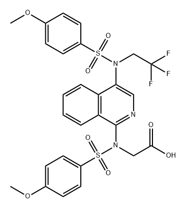 Glycine, N-[(4-methoxyphenyl)sulfonyl]-N-[4-[[(4-methoxyphenyl)sulfonyl](2,2,2-trifluoroethyl)amino]-1-isoquinolinyl]- 结构式