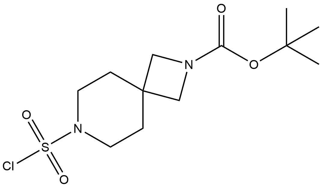7-(氯磺酰基)-2,7-二氮杂螺[3.5]壬-2-羧酸叔丁酯 结构式