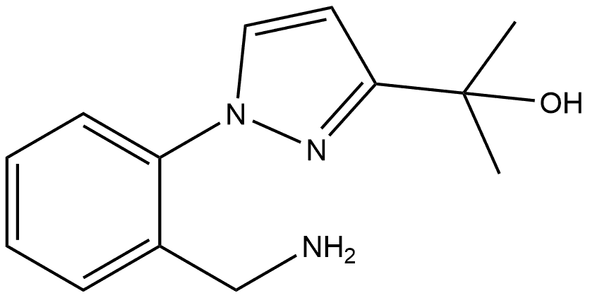 2-(1-(2-(氨基甲基)苯基)-1H-吡唑-3-基)丙-2-醇 结构式