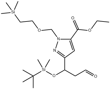 3-(1-((叔丁基二甲基甲硅烷基)氧基)-3-氧丙基)-1-((2-(三甲基甲硅烷基)乙氧基)甲基)-1H-吡唑-5-羧酸乙酯 结构式