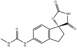 Urea, N-[(1R)-2,3-dihydro-2',4'-dioxospiro[1H-indene-1,5'-oxazolidin]-5-yl]-N'-methyl- 结构式