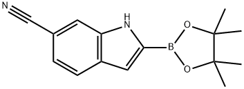 6-氰基-1H-吲哚-2-硼酸频哪醇酯 结构式