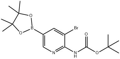 2-Bocamino-3-bromo-pyridine-5-boronic acid picol ester 结构式