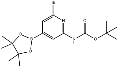 2-Bocamino-6-bromo-pyridine-4-boronic acid picol ester 结构式
