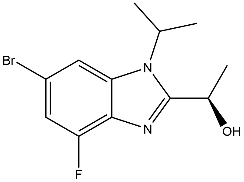 1H-Benzimidazole-2-methanol, 6-bromo-4-fluoro-α-methyl-1-(1-methylethyl)-, (αR)- 结构式