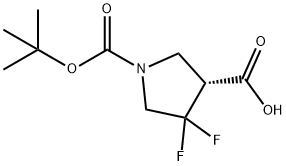 1,3-Pyrrolidinedicarboxylic acid, 4,4-difluoro-, 1-(1,1-dimethylethyl) ester, (3R)- 结构式