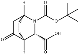 (1S,3S,4S)-2-(叔丁氧羰基)-5-氧代-2-氮杂双环[2.2.2]辛烷-3-羧酸 结构式