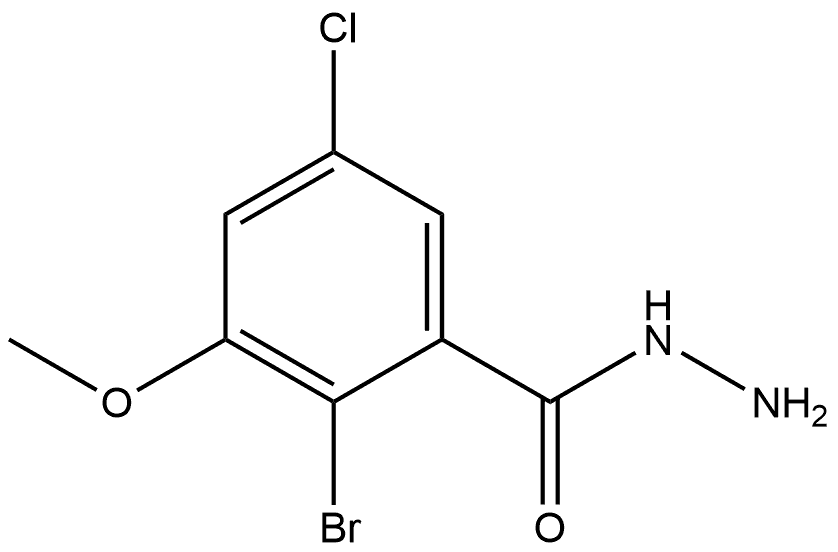 2-BROMO-5-CHLORO-3-METHOXYBENZOIC ACID HYDRAZIDE 结构式