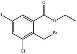 2-(溴甲基)-3-氯-5-碘苯甲酸乙酯 结构式