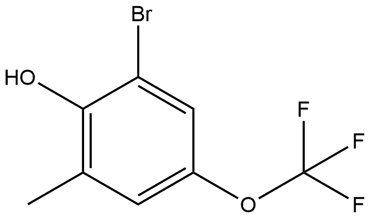 2-Bromo-6-methyl-4-(trifluoromethoxy)phenol 结构式