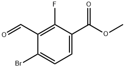 4-溴-2-氟-3-甲酰基苯甲酸甲酯 结构式