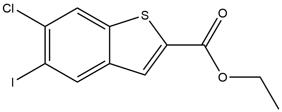 Ethyl 6-chloro-5-iodobenzo[b]thiophene-2-carboxylate 结构式