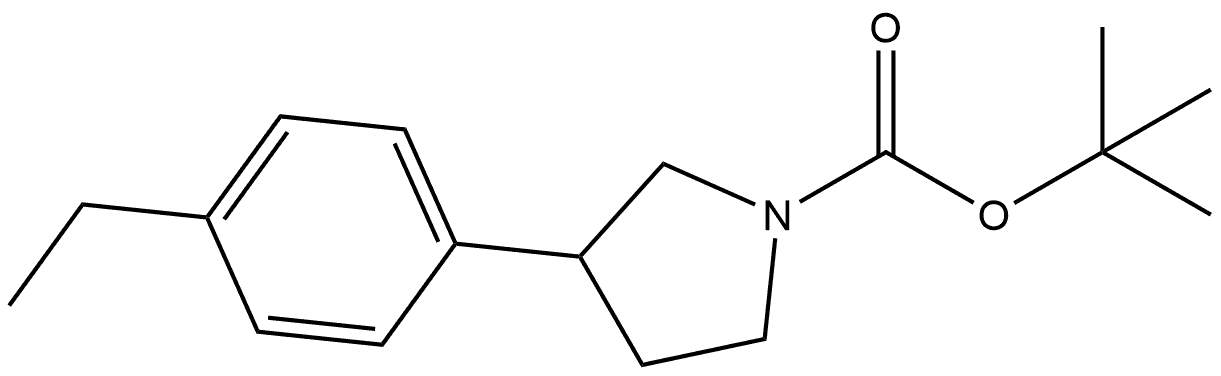 1-BOC-3-(4-乙基苯基)吡咯烷 结构式