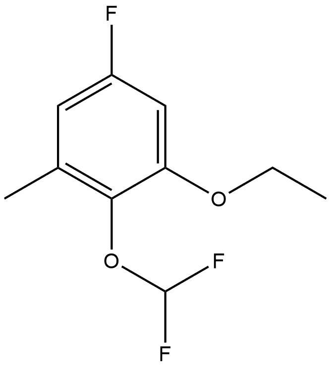 2-(Difluoromethoxy)-1-ethoxy-5-fluoro-3-methylbenzene 结构式