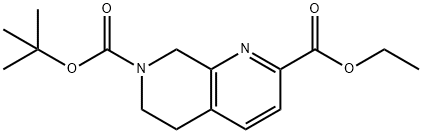 5,8-二氢-1,7-萘啶-2,7(6H)-二羧酸7-(叔丁基)2-乙酯 结构式