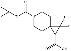 6-Azaspiro[2.5]octane-1,6-dicarboxylic acid, 2,2-difluoro-, 6-(1,1-dimethylethyl) ester 结构式