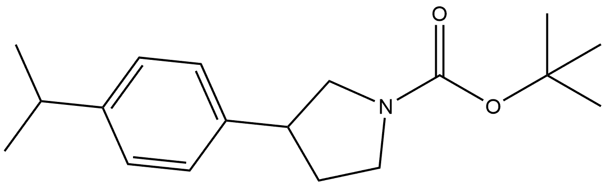 1-BOC-3-(4-异丙基苯基)吡咯烷 结构式