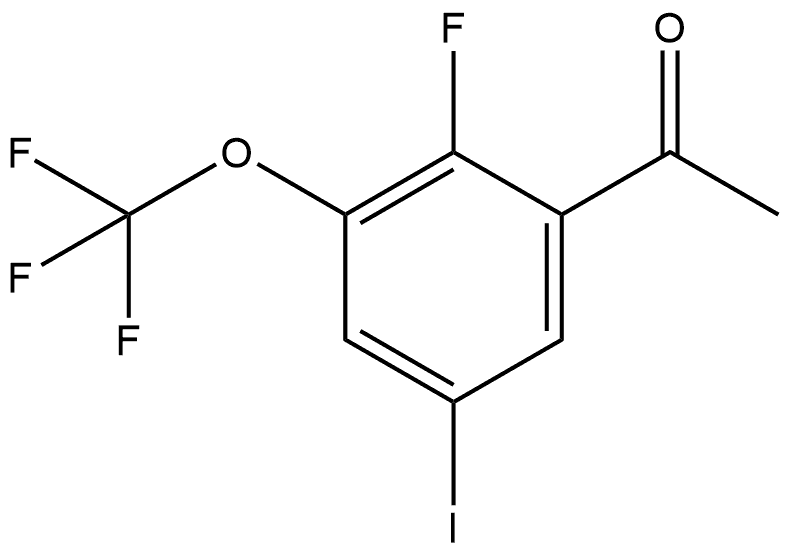 1-[2-Fluoro-5-iodo-3-(trifluoromethoxy)phenyl]ethanone 结构式