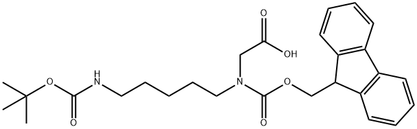 Glycine, N-[5-[[(1,1-dimethylethoxy)carbonyl]amino]pentyl]-N-[(9H-fluoren-9-ylmethoxy)carbonyl]- 结构式