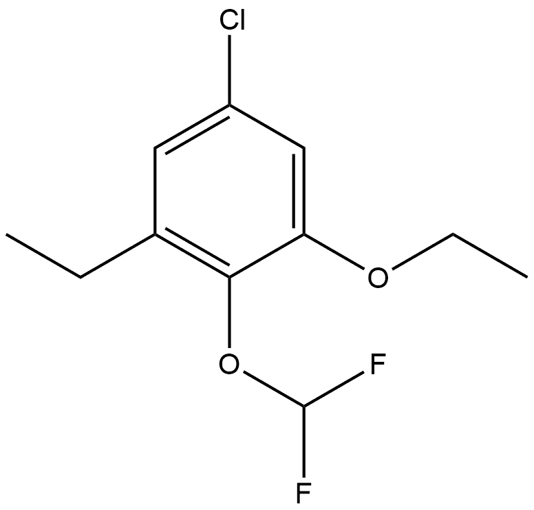 5-Chloro-2-(difluoromethoxy)-1-ethoxy-3-ethylbenzene 结构式