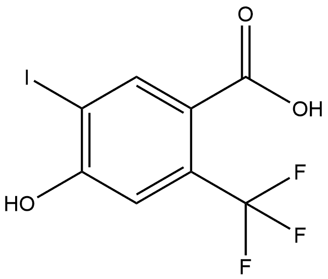 4-Hydroxy-5-iodo-2-(trifluoromethyl)benzoic acid 结构式
