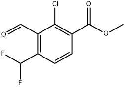 Methyl 2-chloro-4-(difluoromethyl)-3-formylbenzoate 结构式