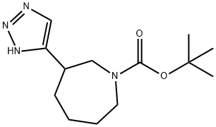 3-(1H-1,2,3-三唑-5-基)氮杂环庚烷-1-甲酸叔丁酯 结构式